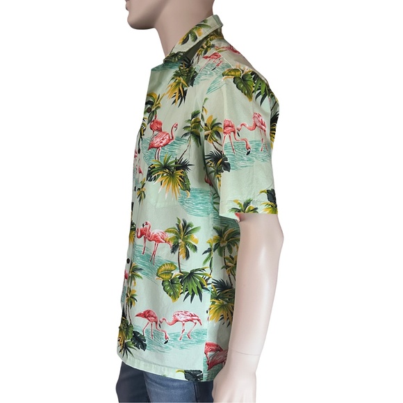 Pacific Legend Hawaiian Shirt Tiki Vintage Flamingoes Palm Trees 100% Cotton - Picture 2 of 12